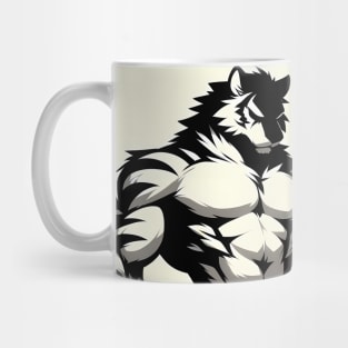 Simple Anthro Furry Tiger Silhouette Mug